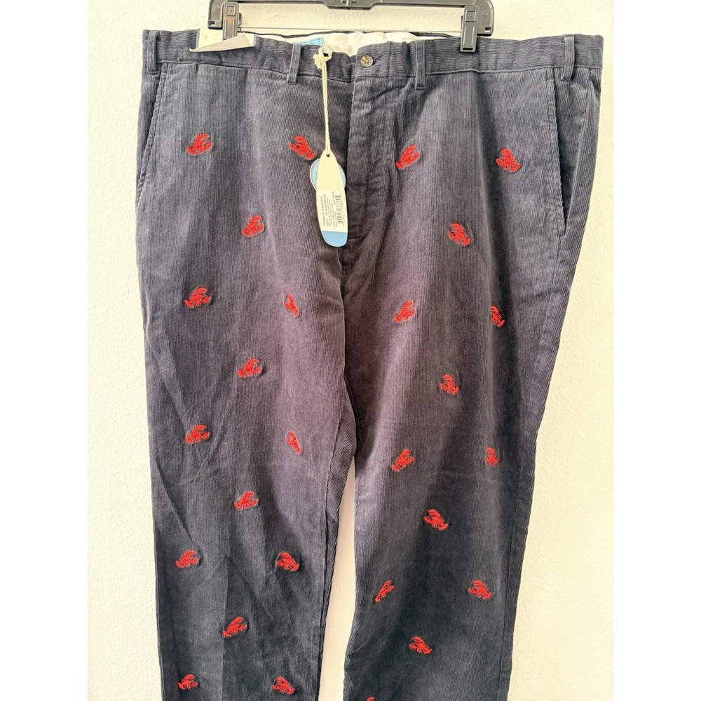 NWT Castaway Nantucket Beachcomber Corduroy Pants Mens 44 Navy Red Lobster